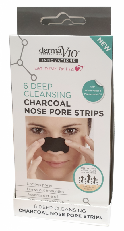 DermaV10 Deep Cleansing Charcoal Nose Strips 6 stk Ansiktsmaske