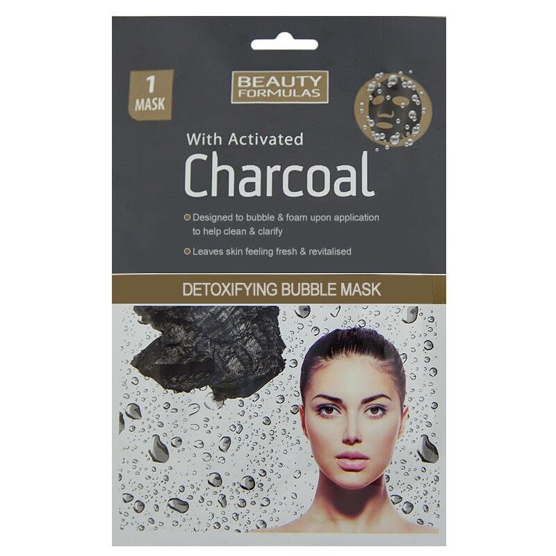 Beauty Formulas Charcoal Detoxifying Bubble Mask 1 stk Ansiktsmaske