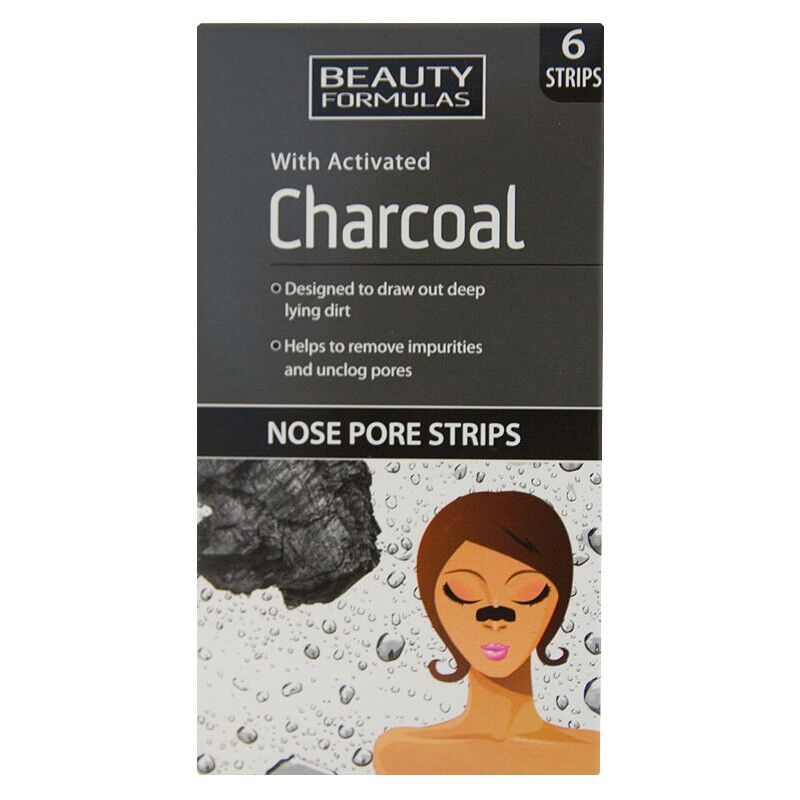 Beauty Formulas Charcoal Nose Pore Strips 6 stk Ansiktsmaske