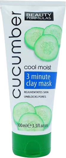 Beauty Formulas Cucumber Cool Moist 3 Minute Clay Mask 100 ml Ansiktsmaske