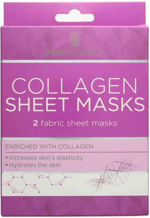 Skin Academy Collagen Sheet Masks 2 stk Ansiktsmaske