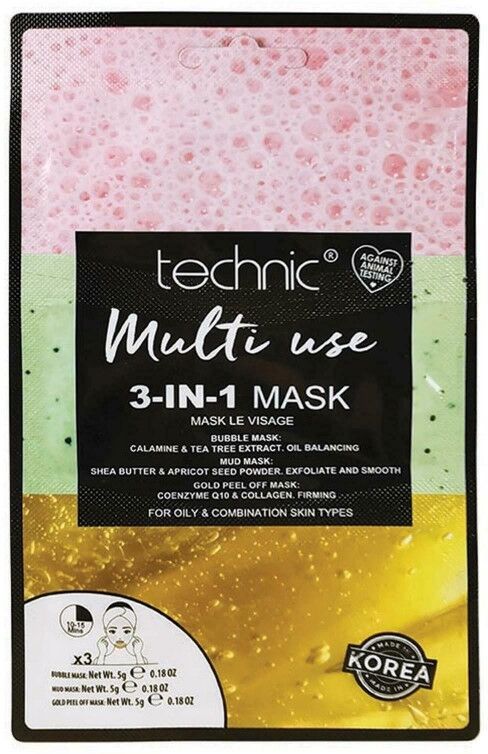 Technic Multi Use 3in1 Mask 3 x 5 g Ansiktsmaske