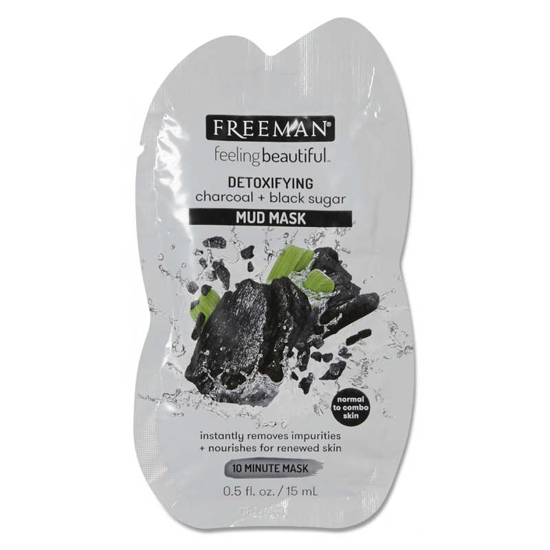 Freeman Detoxifying Charcoal & Black Sugar Mud Mask 15 ml Ansiktsmaske