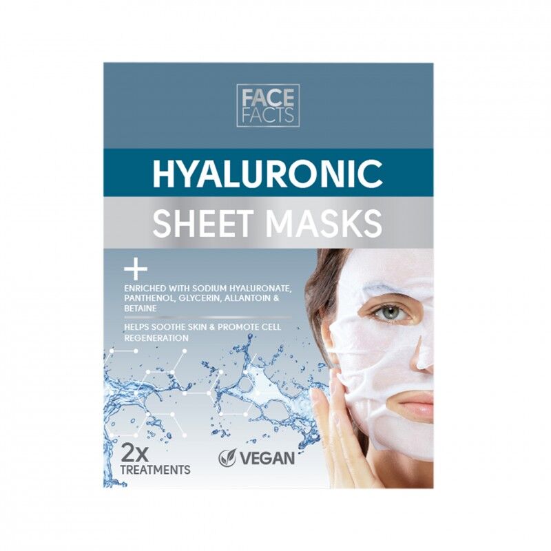 Face Facts Hyaluronic Sheet Masks 2 stk Ansiktsmaske