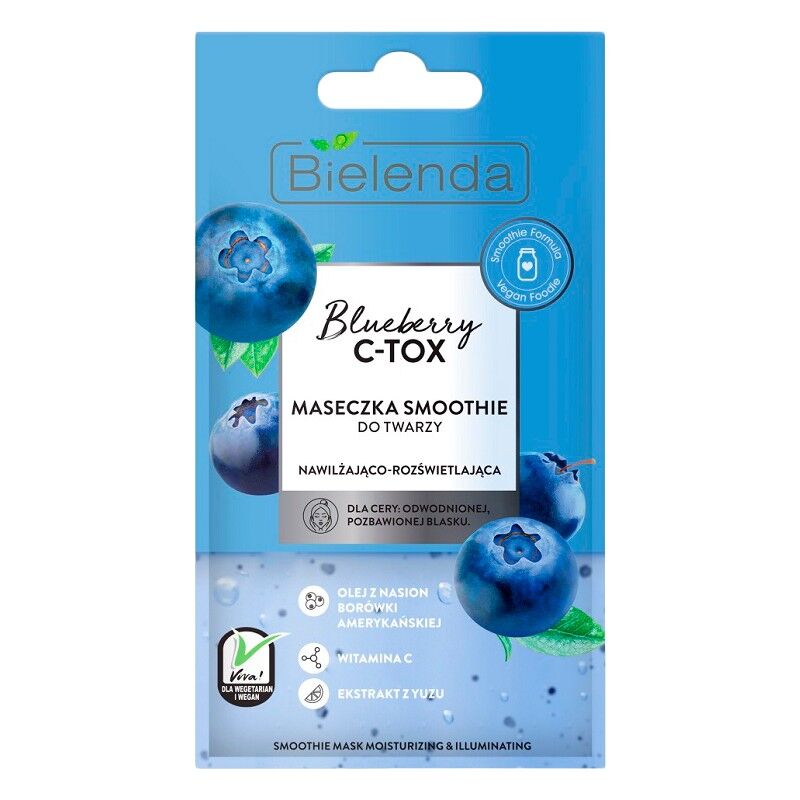 Bielenda Blueberry C-TOX Moisturizing & Brightening Smoothie Mask 8 g Ansiktsmaske