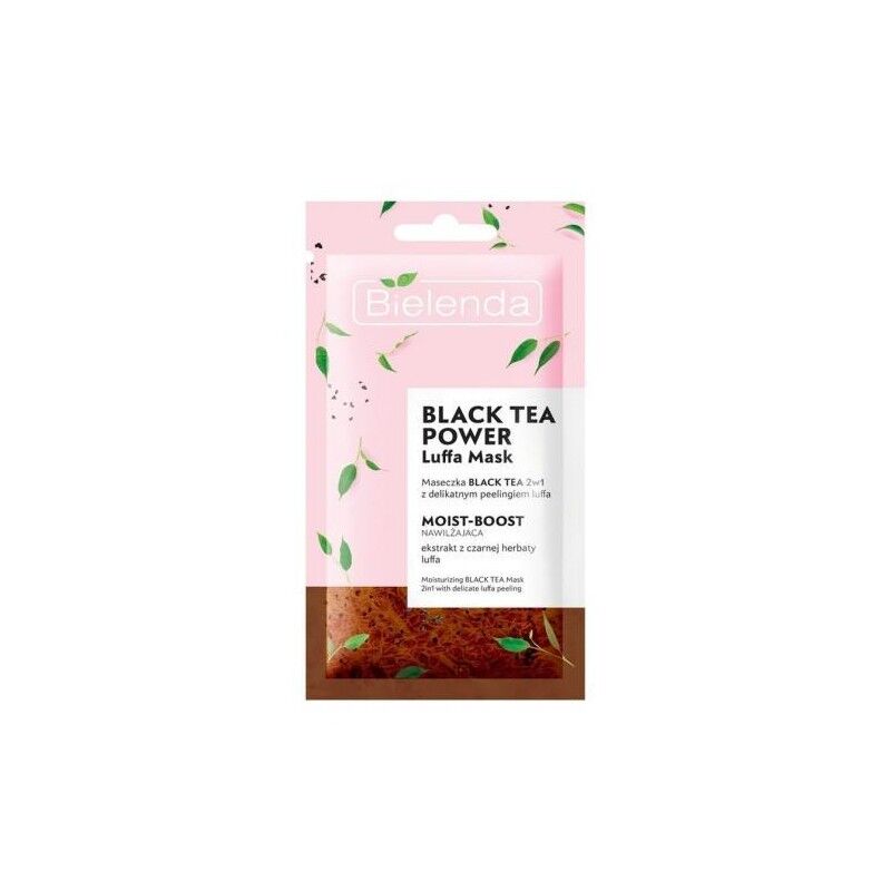 Bielenda Black Tea Power Luffa Face Mask 2in1 Scrub & Moist Boost 8 g Ansiktsmaske