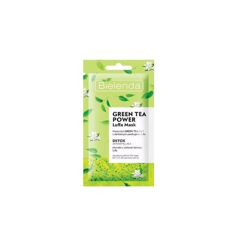 Bielenda Green Tea Power Luffa Face Mask 2in1 Scrub Detoxifying 8 g Ansiktsmaske