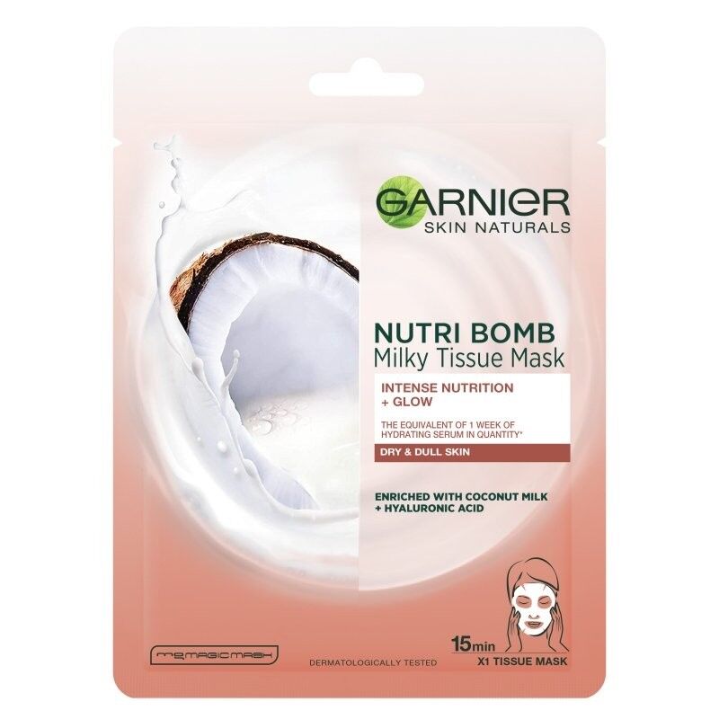 Garnier Nutri Bomb Milky Coconut Tissue Face Mask 1 stk Ansiktsmaske