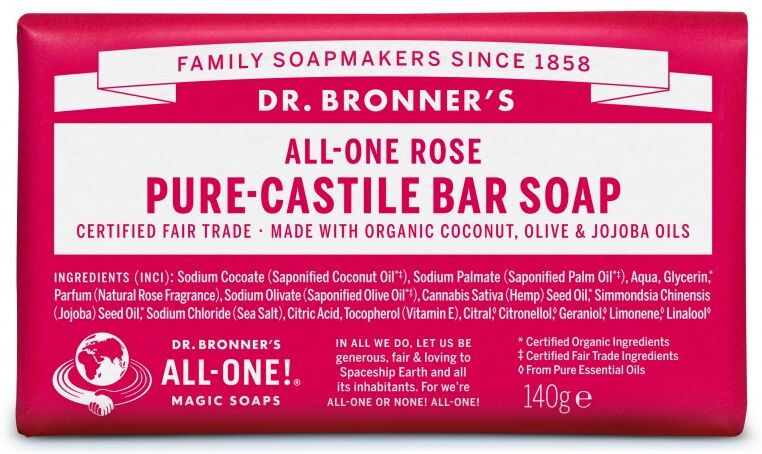 Dr. Bronner’s Bar Soap Rose 140 g Håndsåpe