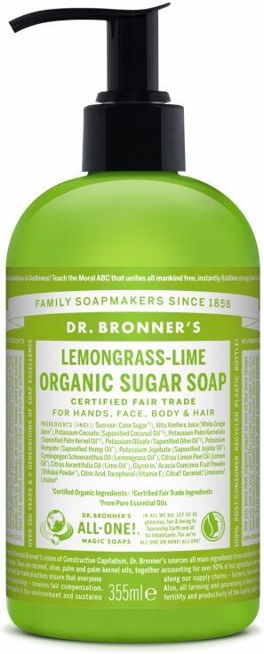 Dr. Bronner’s Organic Sugar Soap Lemongrass & Lime 355 ml Såpe