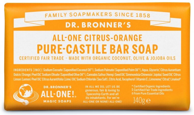 Dr. Bronner’s Bar Soap Citrus Orange 140 g Såpe