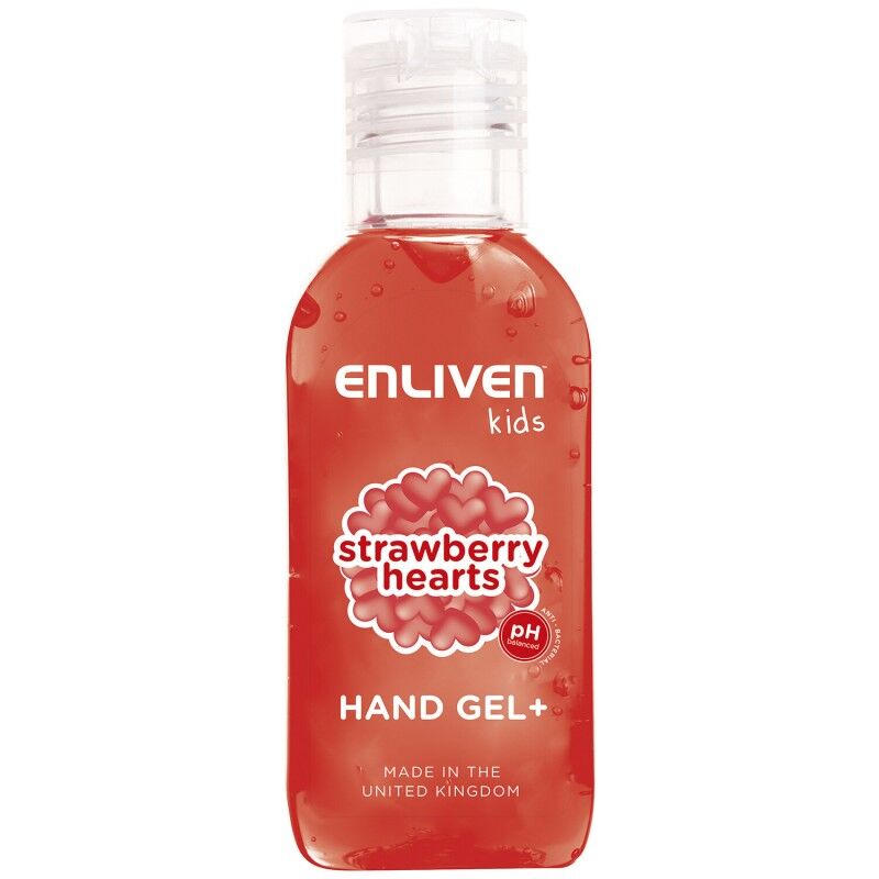 Enliven Kids Hand Gel Strawberry Hearts 50 ml Hånddesinfeksjon
