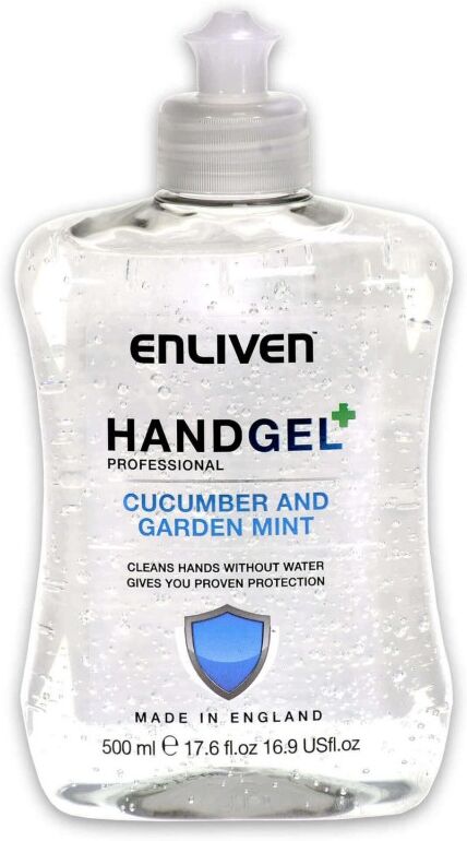 Enliven Hand Gel Cucumber & Garden Mint 500 ml Hånddesinfeksjon