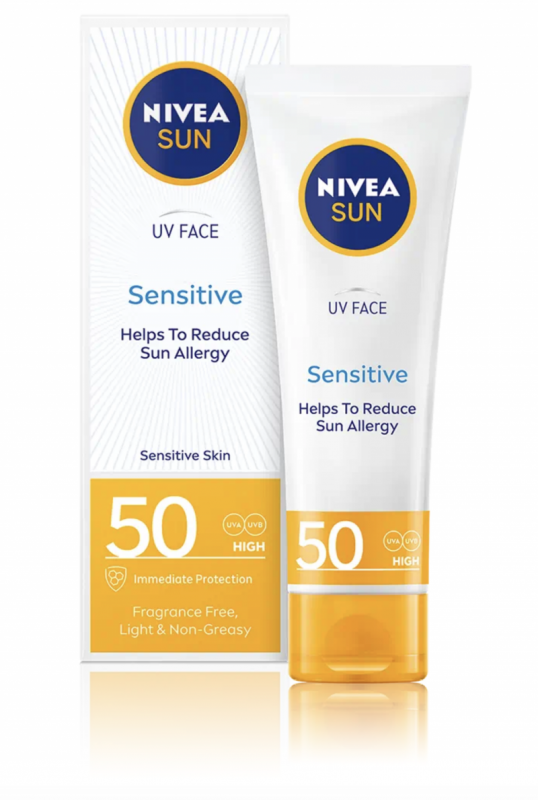 Nivea Sun UV Face Soothing Sensitive Cream SPF50 50 ml Solkrem