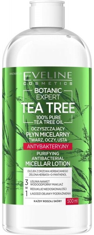 Eveline Botanic Expert Tea Tree Purifying Antibacterial Micellar Lotion 500 ml Ansiktsrens