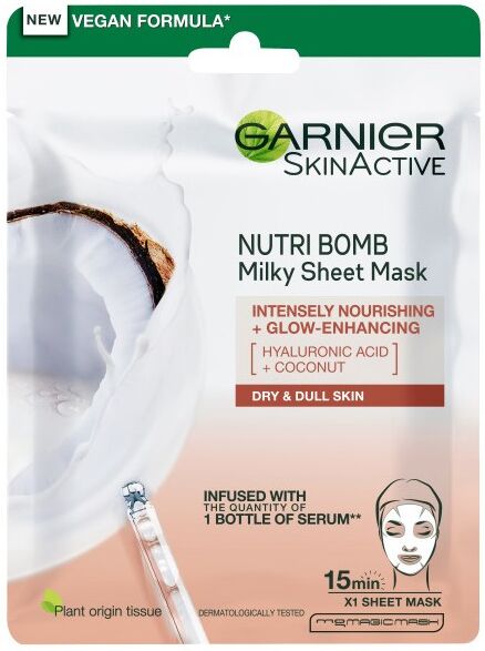 Garnier Nutri Bomb Intensely Nourishing & Glow Enhancing Milky Tissue Mask 1 stk Ansiktsmaske