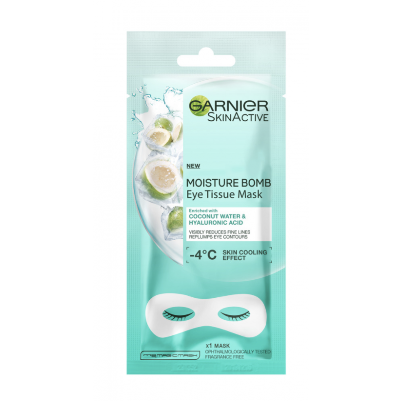 Garnier Skin Active Hydra Bomb Eye Tissue Mask Coconut Water 1 stk Øyenmaske