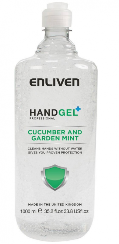 Enliven Hand Gel Cucumber & Garden Mint 1000 ml Hånddesinfeksjon