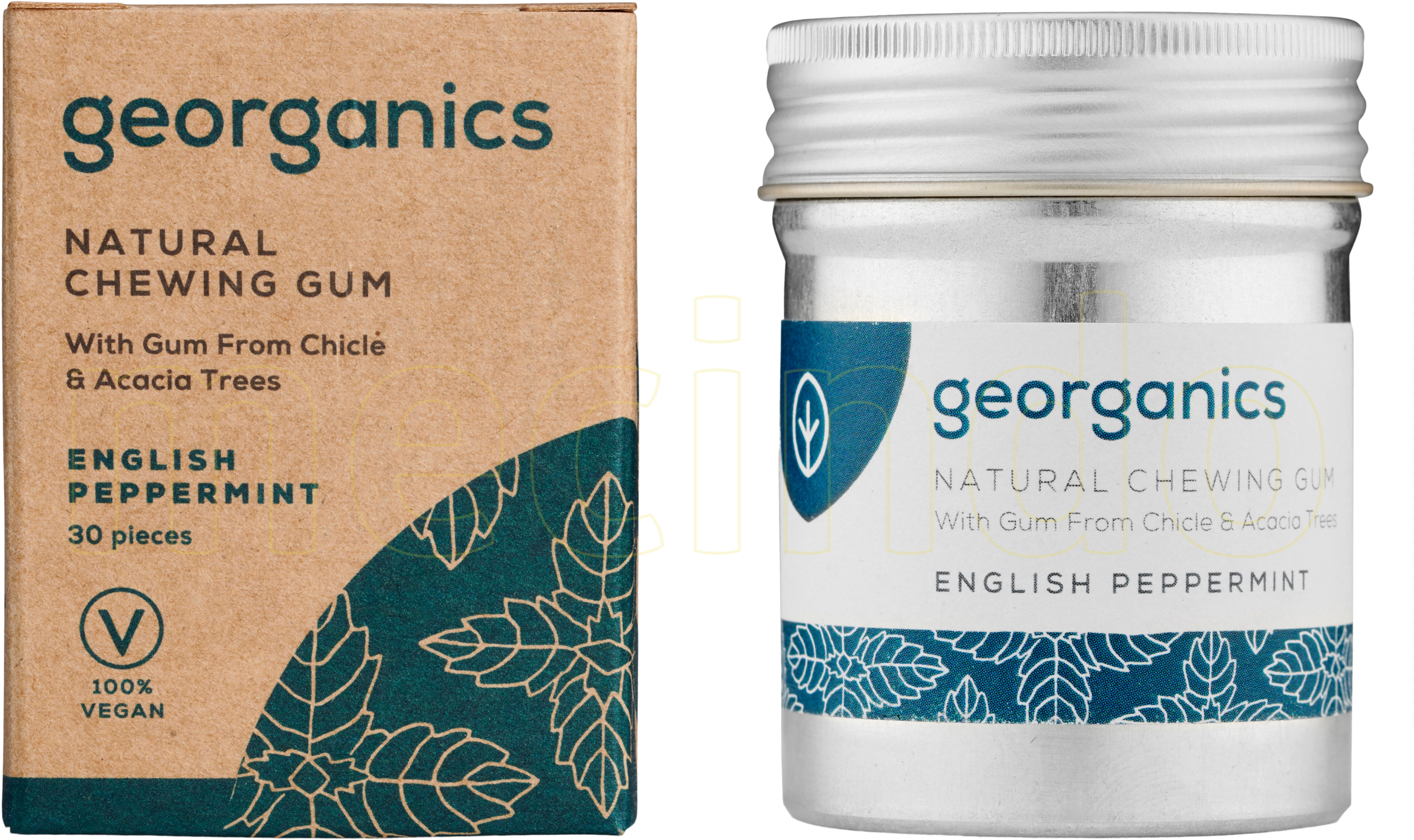 Georganics Tyggegummi Pebermynte 30 Stk - 60 g