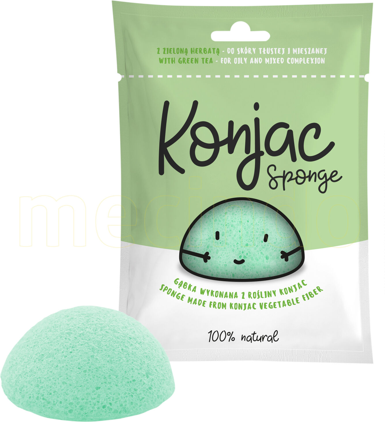 Diverse Konjac Sponge Grønn For Normal Til Fet Hud - 1 stk