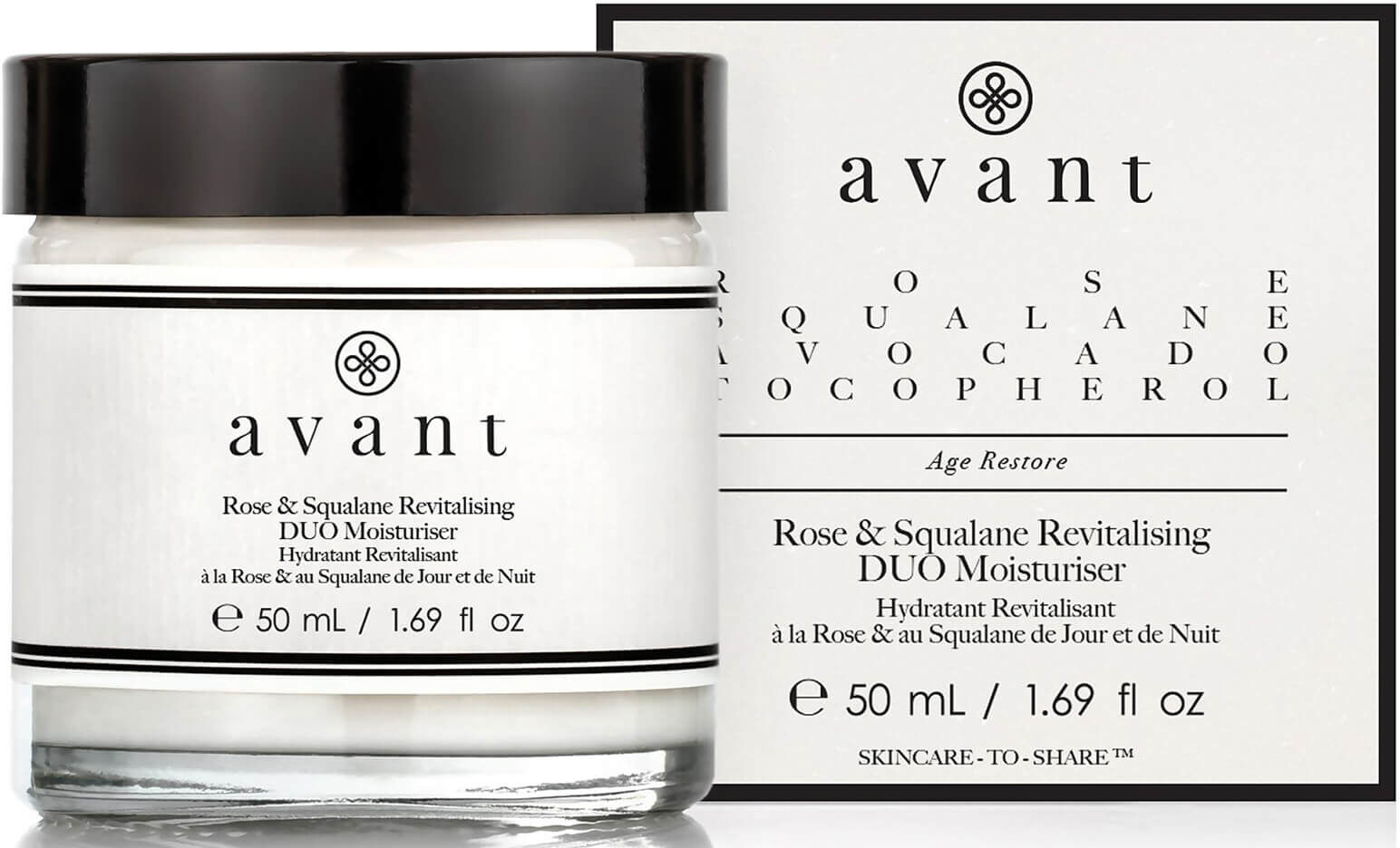 Avant Skincare Rose and Squalane Revitalising Duo Moisturiser 50ml