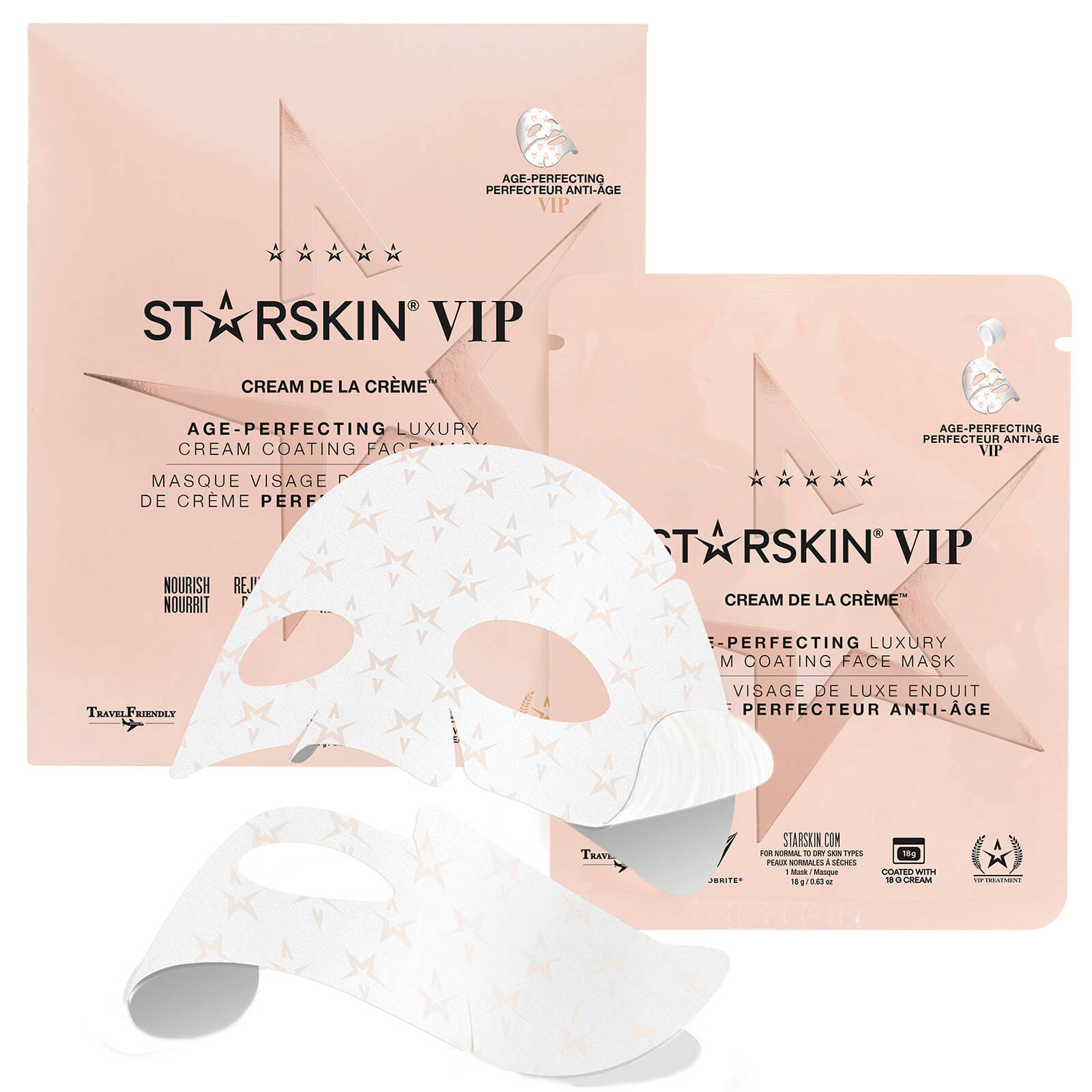 STARSKIN VIP Cream de la Crème Age-Perfecting Luxury Cream Coated Sheet Face Mask 18g