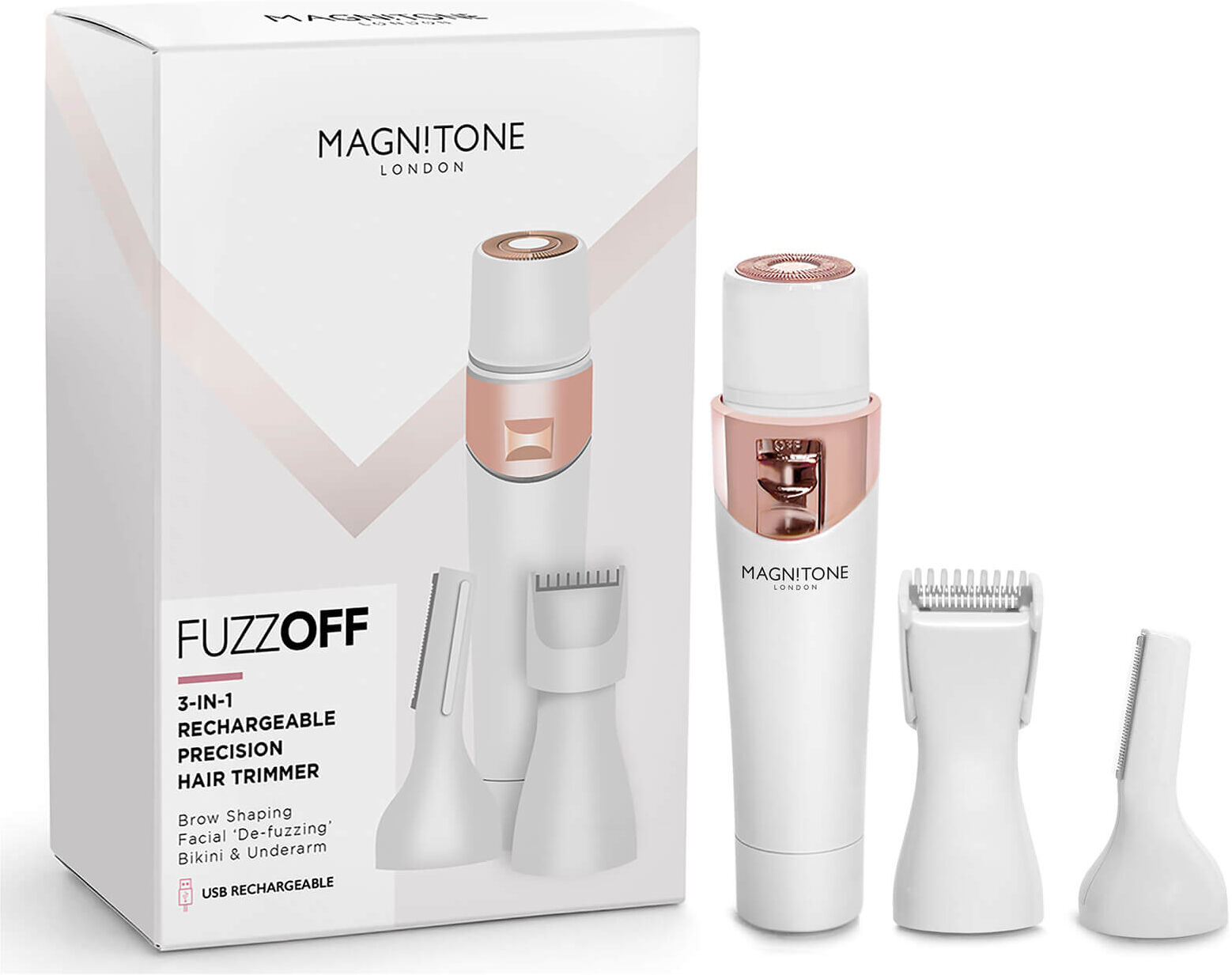 Magnitone London Magnitone FuzzOff 3-in-1 Trimmer - White