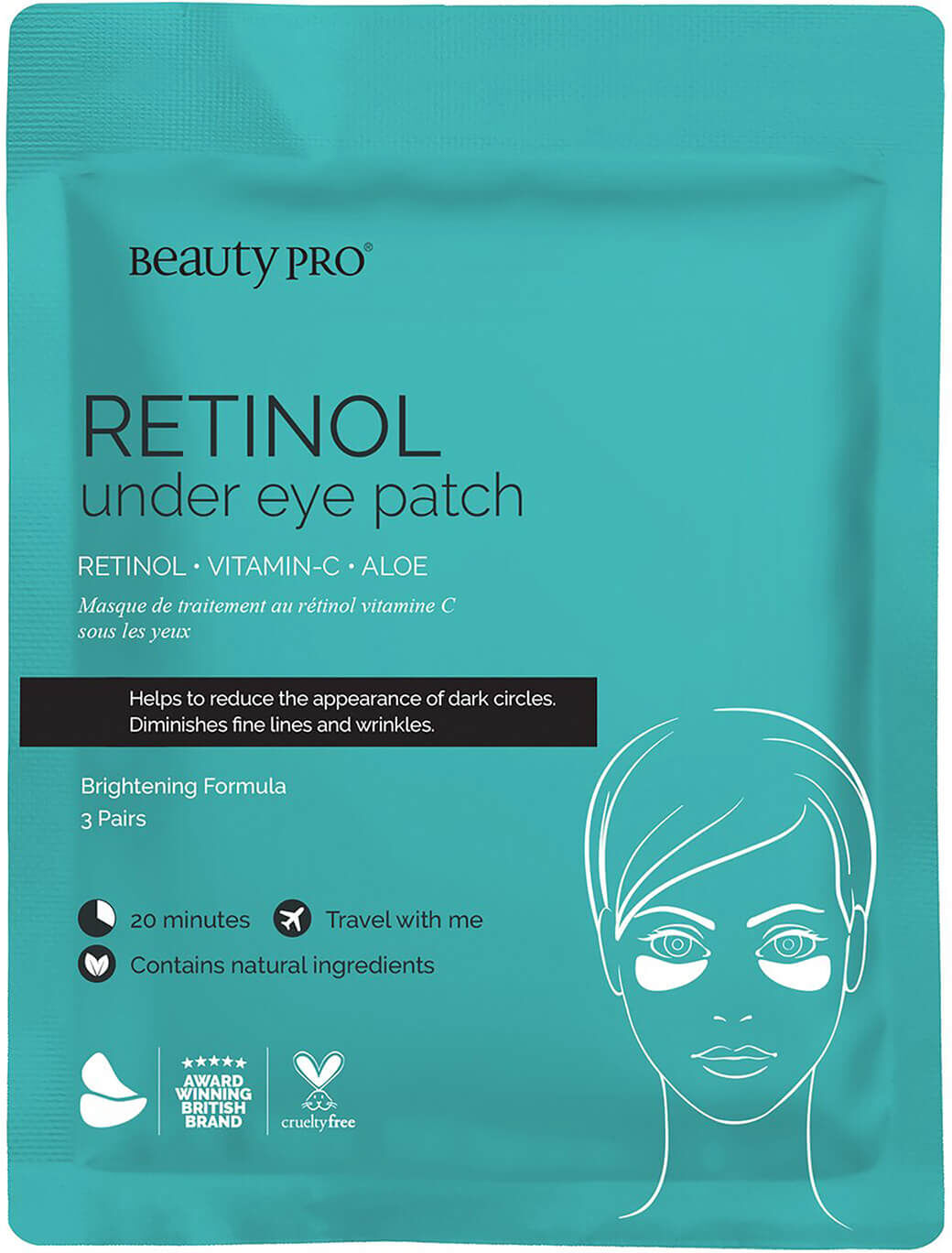 BeautyPro Retinol Under Eye Patch (3 Pairs)