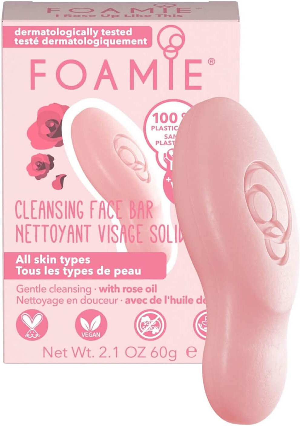 FOAMIE Face Bar Rose Oil and Vitamin B3 for All Skin Types 68g