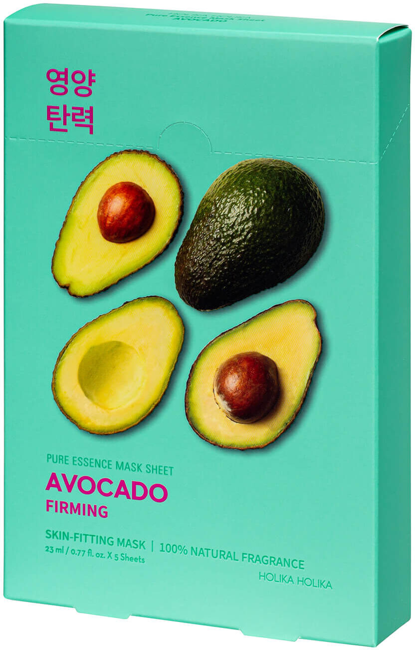 Holika Holika Pure Essence Mask Sheet (5 Masks) 155ml (Various Options) - Avocado