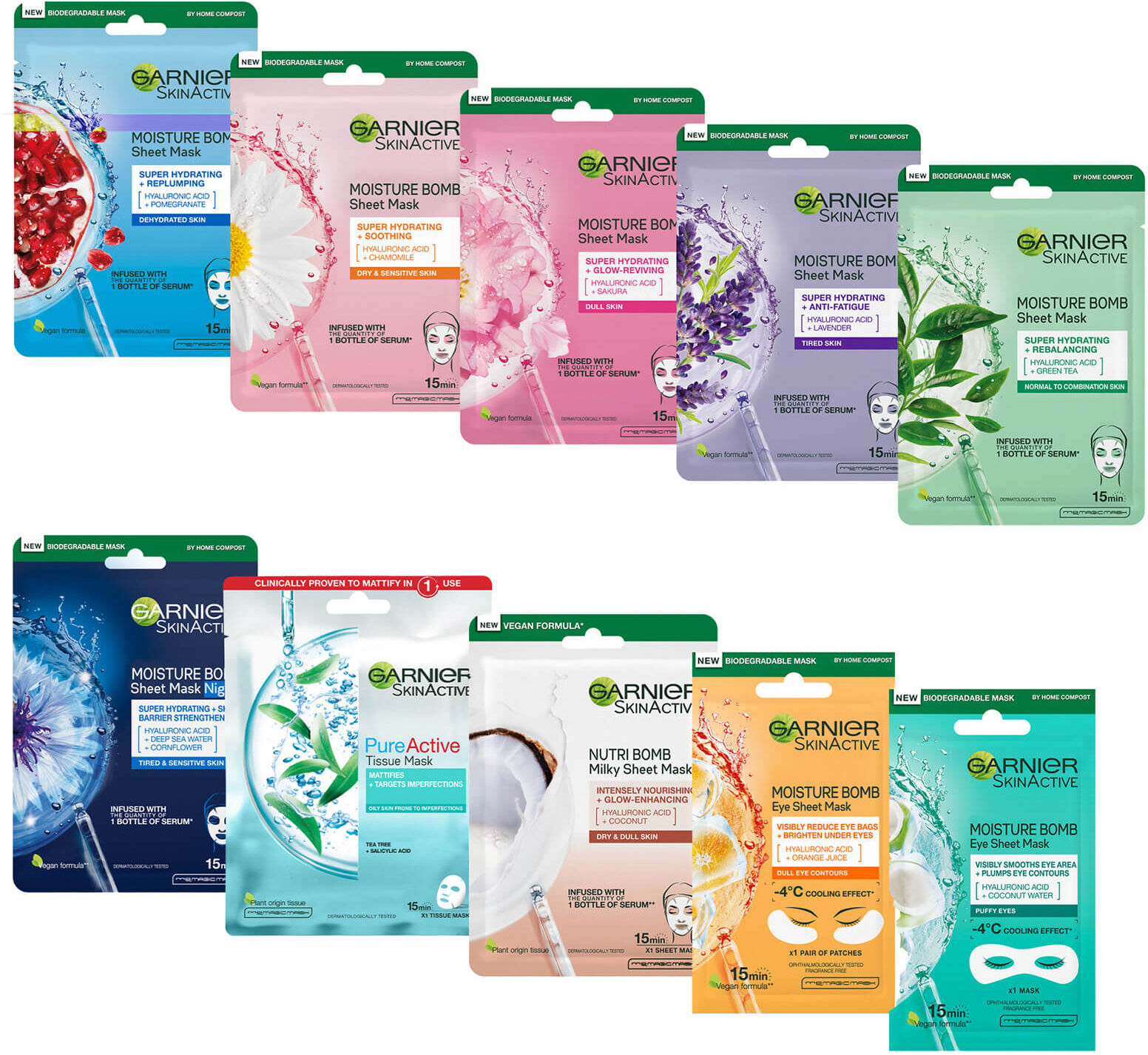 Garnier SkinActive Sheet Masks Party (10-pakning)