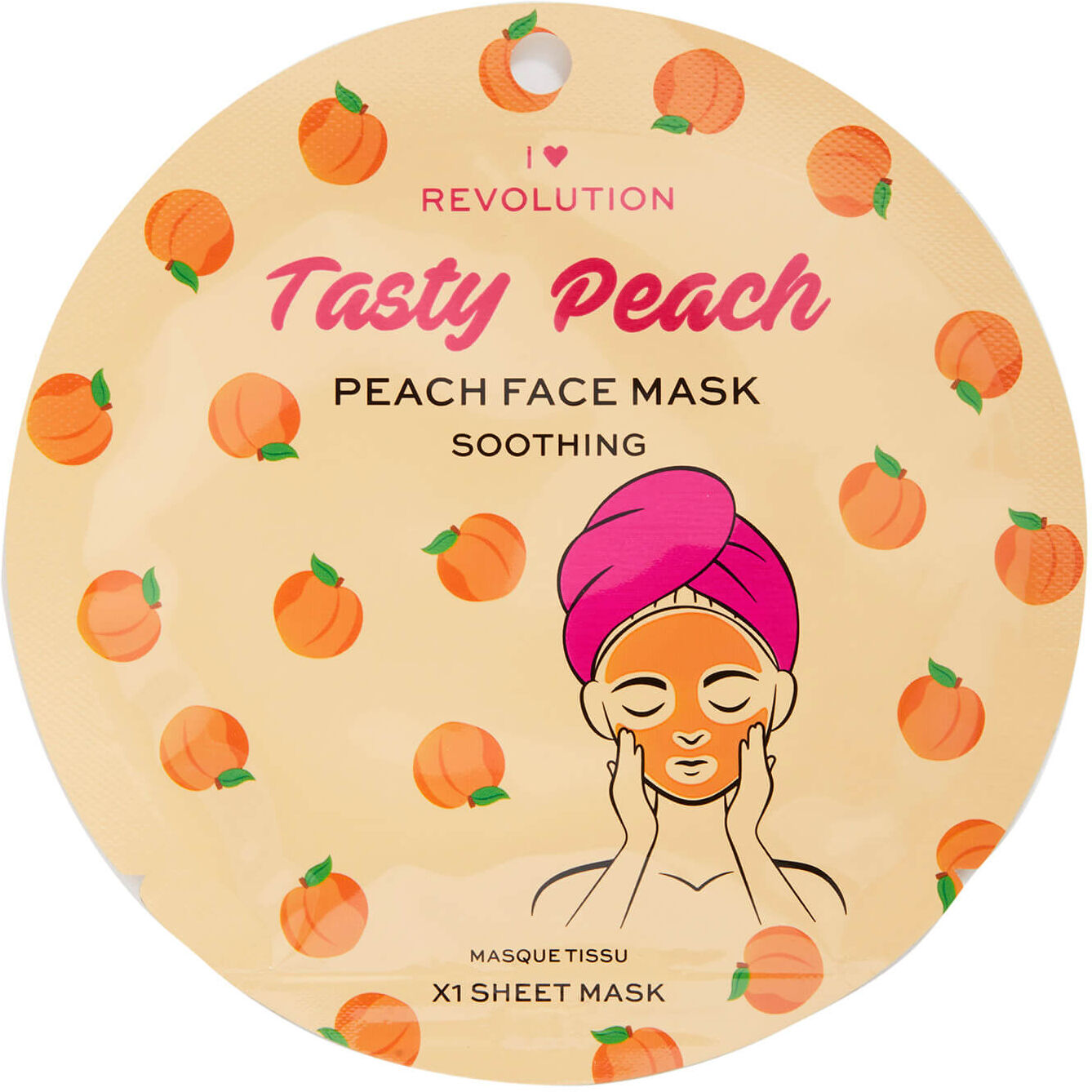 I Heart Revolution Peach Soothing Printed Sheet Mask 2g