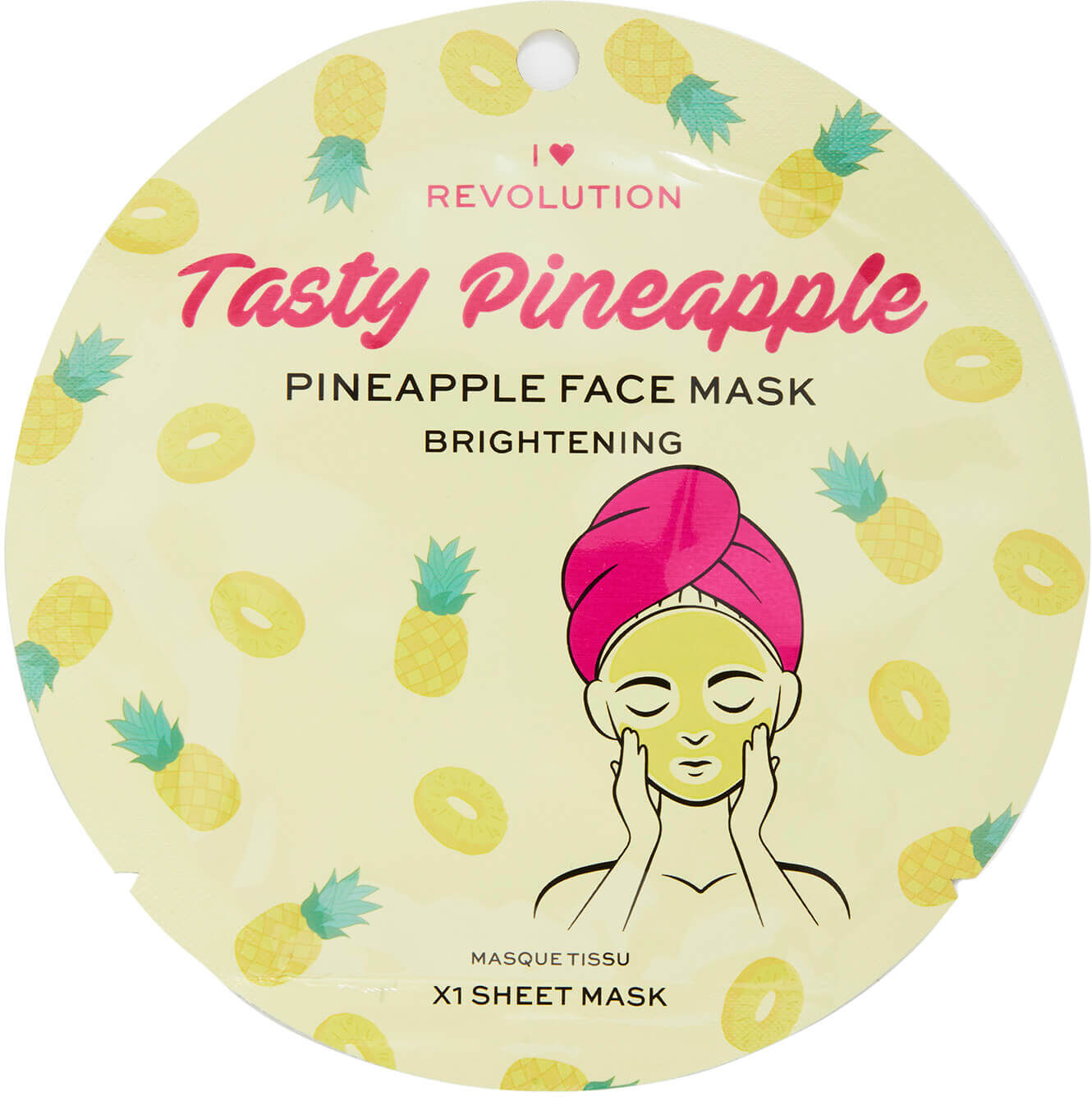 I Heart Revolution Pineapple Brightening Printed Sheet Mask 2g