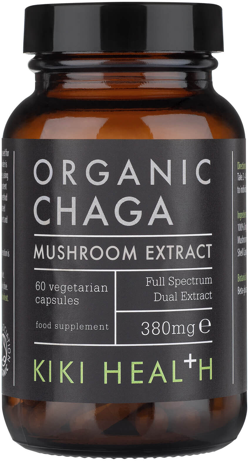 KIKI Health Organic Chaga Extract Mushroom (60 Vegicaps)