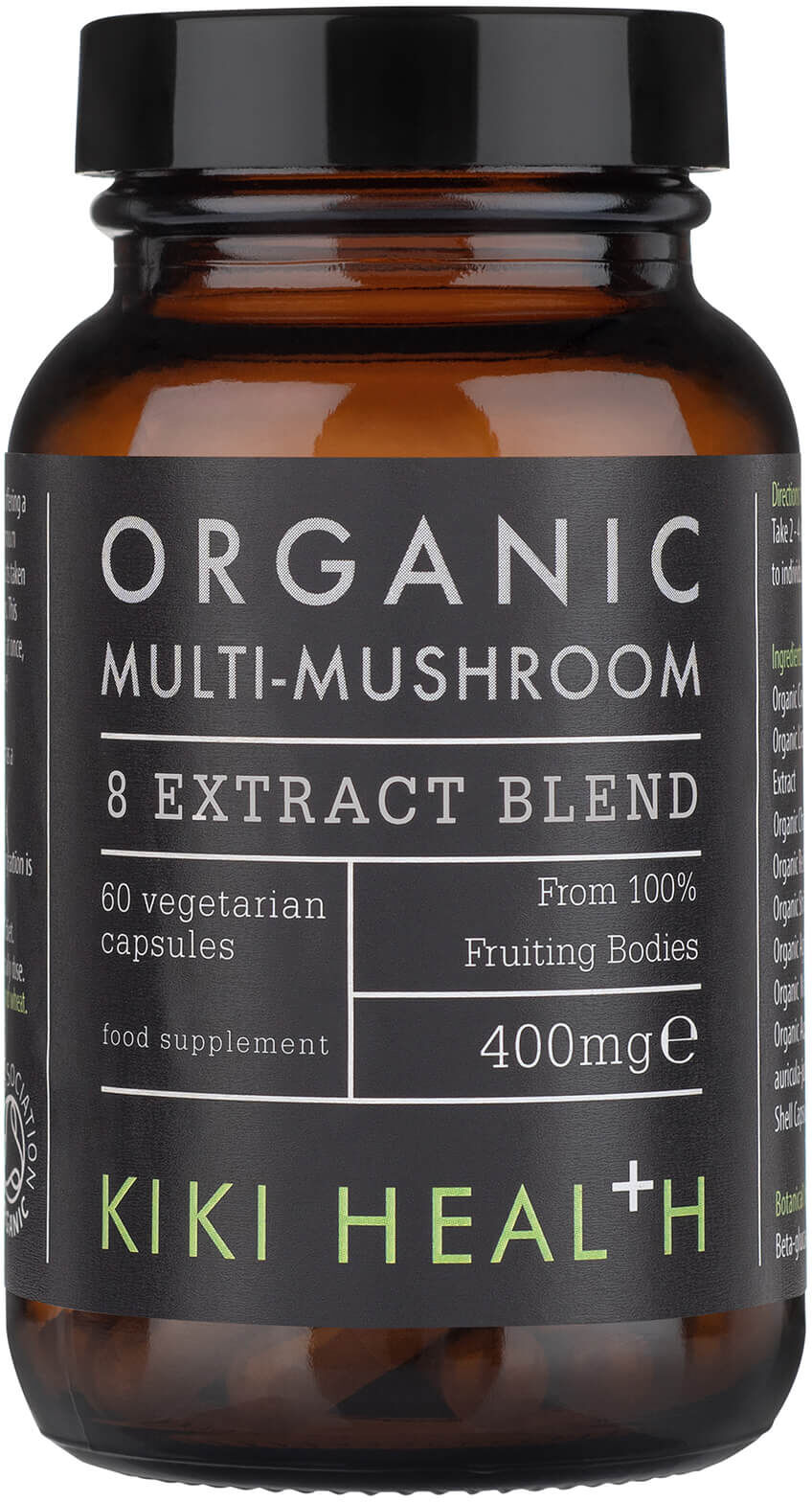 KIKI Health Organic Multi-Mushroom 8 Extract Blend (60 Vegicaps)