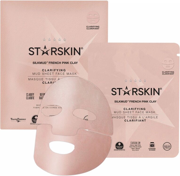 Starskin Silkmud Pink French Clay Purifying Mud Sheet Mask