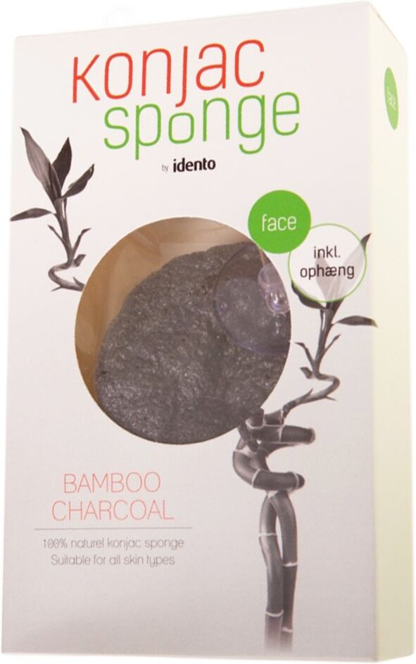 Idento Konjac Tør Svamp - Halfball - Bamboo Charcoal