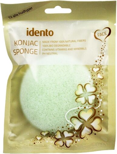 Idento Konjac Svamp - Circular - Green Tea (Grøn)