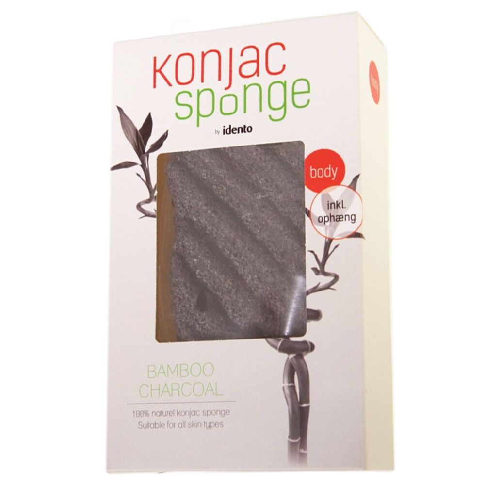 Idento Konjac Tør Svamp - Body - Bamboo Charcoal