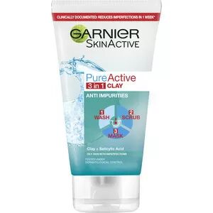 Garnier Skin Active Pure Active 3in1 Clay - 150 ml.