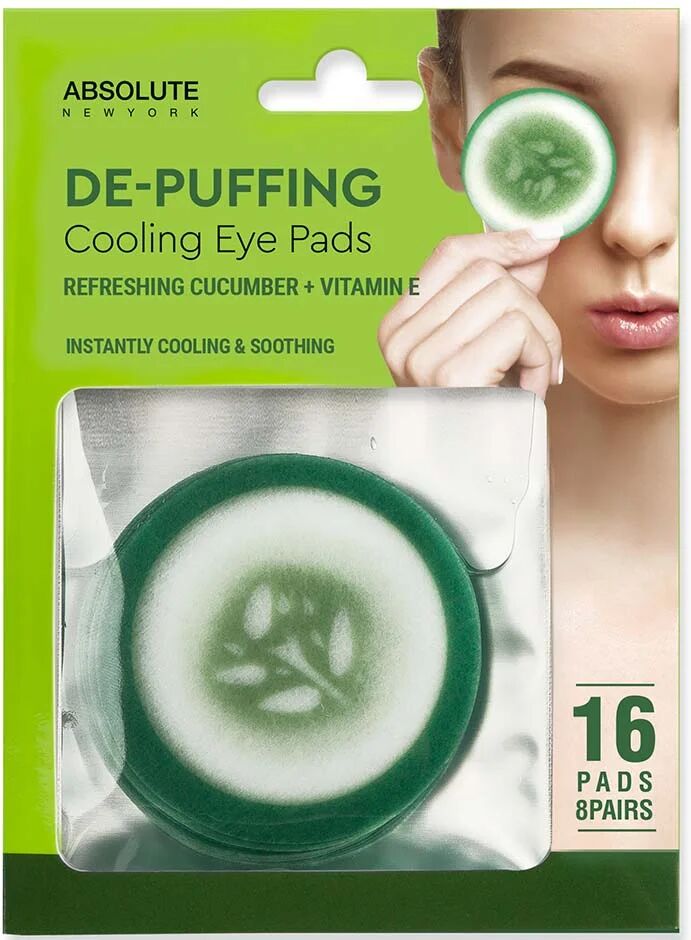 Absolute New York Cooling Eye Pad Cucumber 16pcs, 16 pcs Absolute New York Øyekrem