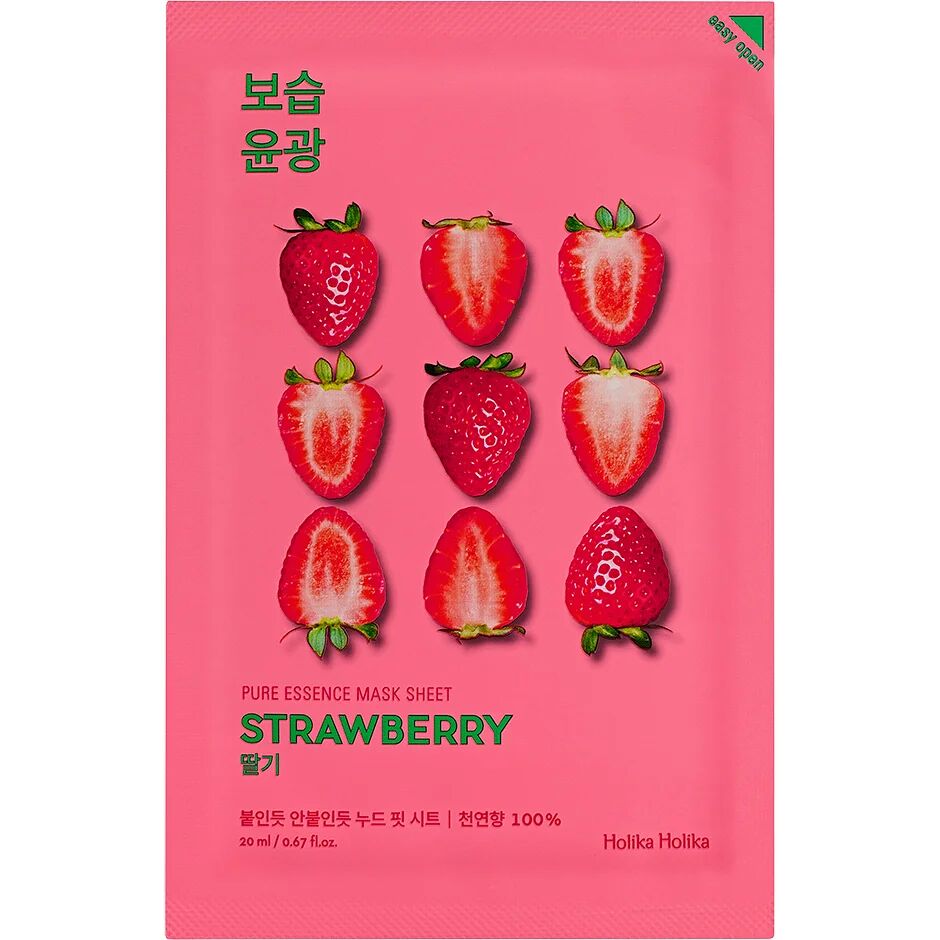 Holika Holika Pure Essence Mask Sheet - Strawberry,  Holika Holika Ansiktsmaske