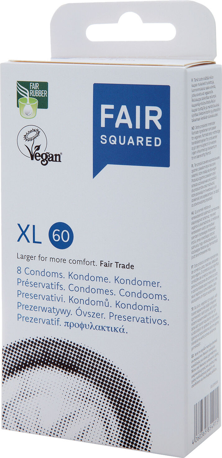 Fair Squared XL 60 Veganske Kondomer 8 stk