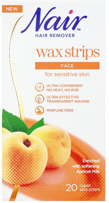 Nair Apricot Wax Strips Face 20stk