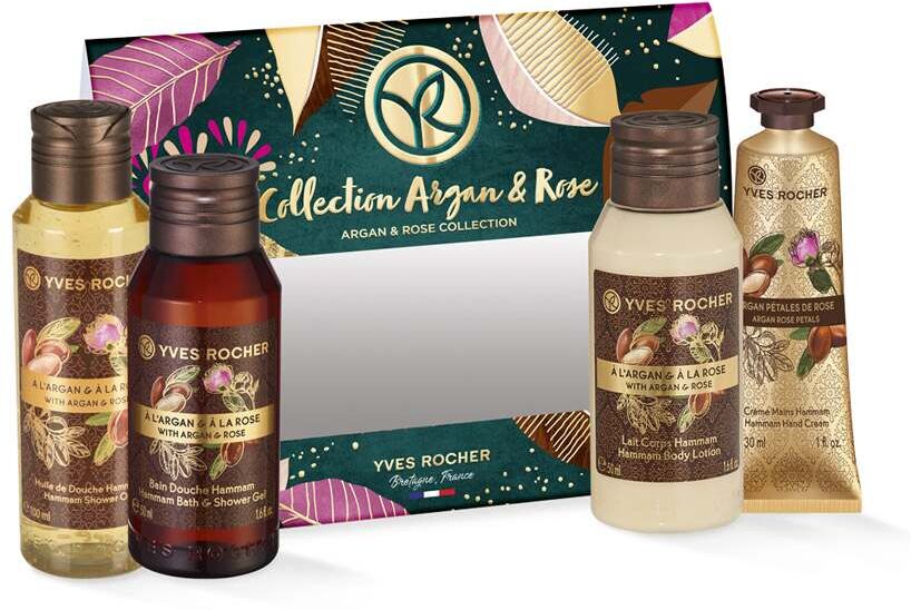 Les Plaisirs Nature,Christmas Collection Sett - Argan & Rose Collection (dusjgelé, dusjolje, bodylotion, h