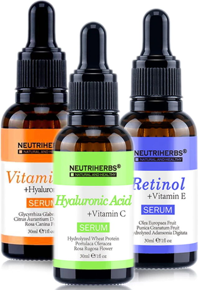 Neutriherbs Skin Serum Kit - Hyaluronsyra, Retinol, Vitamin C (Typ Av Köp: En Gång (Ej Prenumeration))