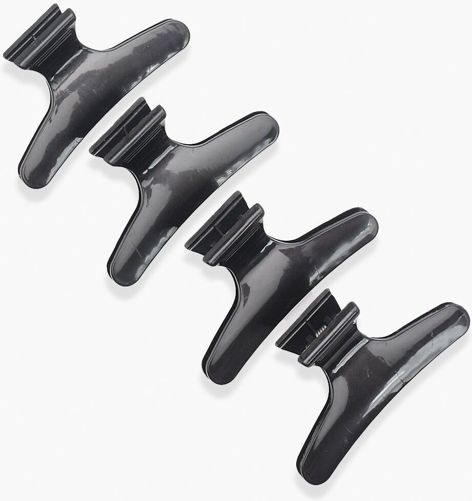 Boohoo 4 Pack Sectioning Hair Clips- Black  - Size: ONE SIZE