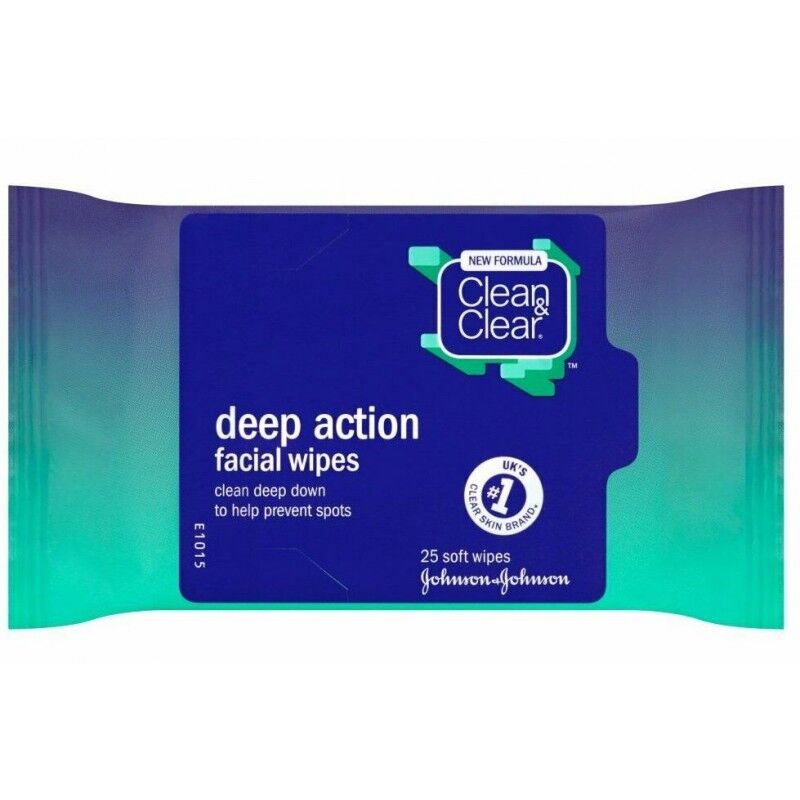 Clean &amp; Clear Deep Action Facial Wipes 25 kpl Puhdistusliinat