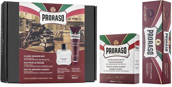 Proraso Classic Shaving Duo Coarse Beards Sandalwood Oil & Shea Butter