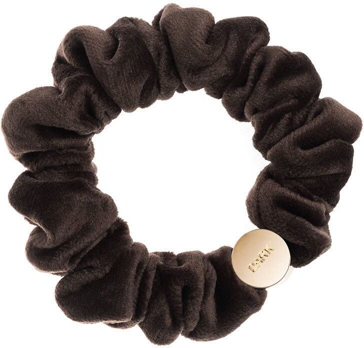 DARK Velvet Mini Scrunchie Chocolate Brown